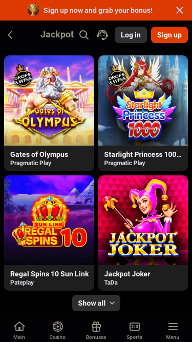 Ginja Casino Mobile Jackpot