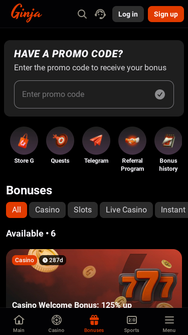 Mobile Promotionen im Ginja Casino