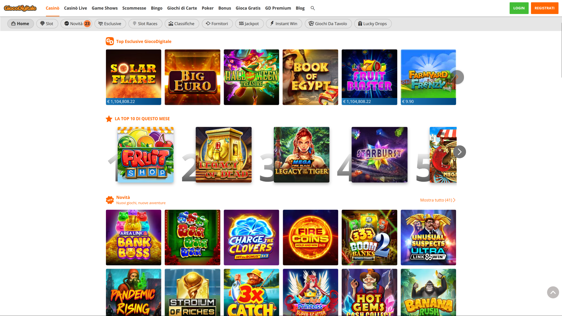 Jeux de bureau de Gioco Digitale Casino