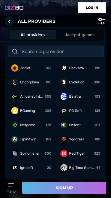 Gizbo Casino Mobile Game Developers