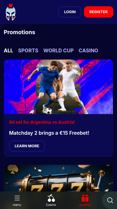 Мобильные акции казино Gladiatorsbet