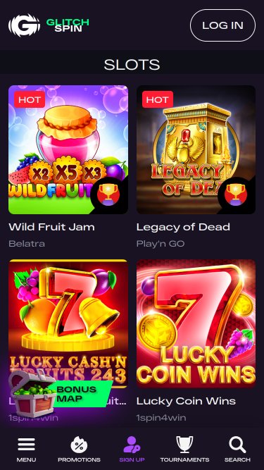 Glitchspin Casino Mobile Games