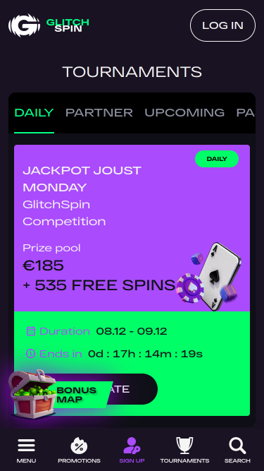 Glitchspin Casino Mobile Tournaments