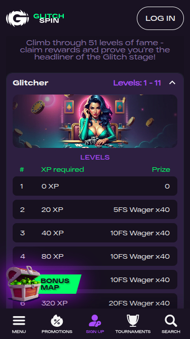 Glitchspin Casino Mobile VIP Program