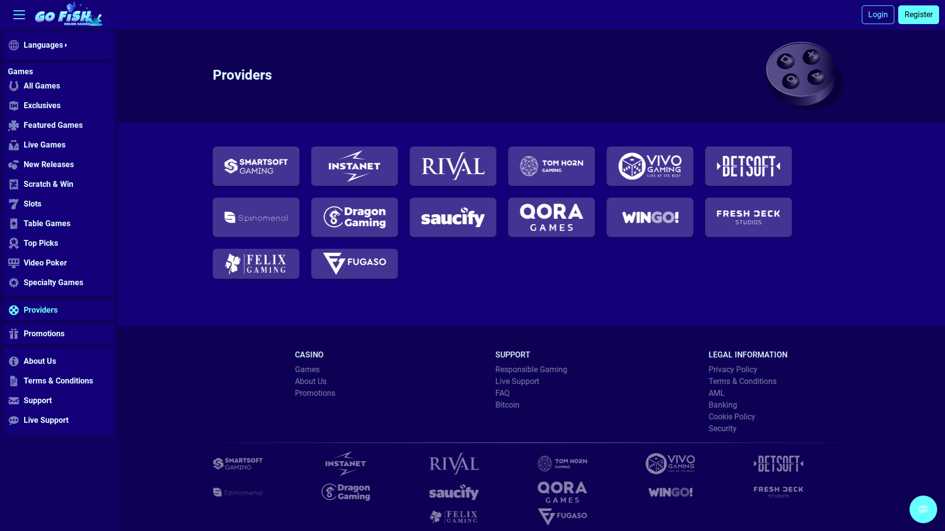 Développeurs du jeu Go Fish Casino pour ordinateur