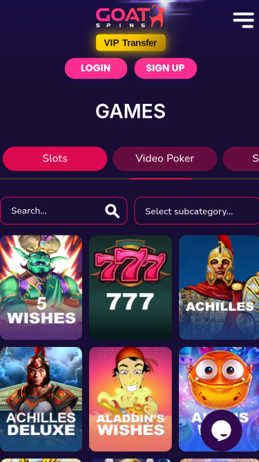 Goat Spins Casino Mobile Games