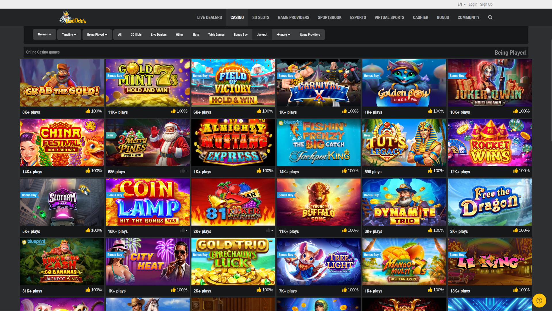 Jackpot desktop di God Odds