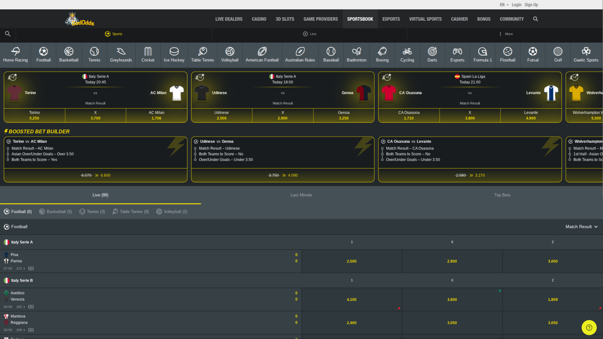 God Odds Desktop Sport
