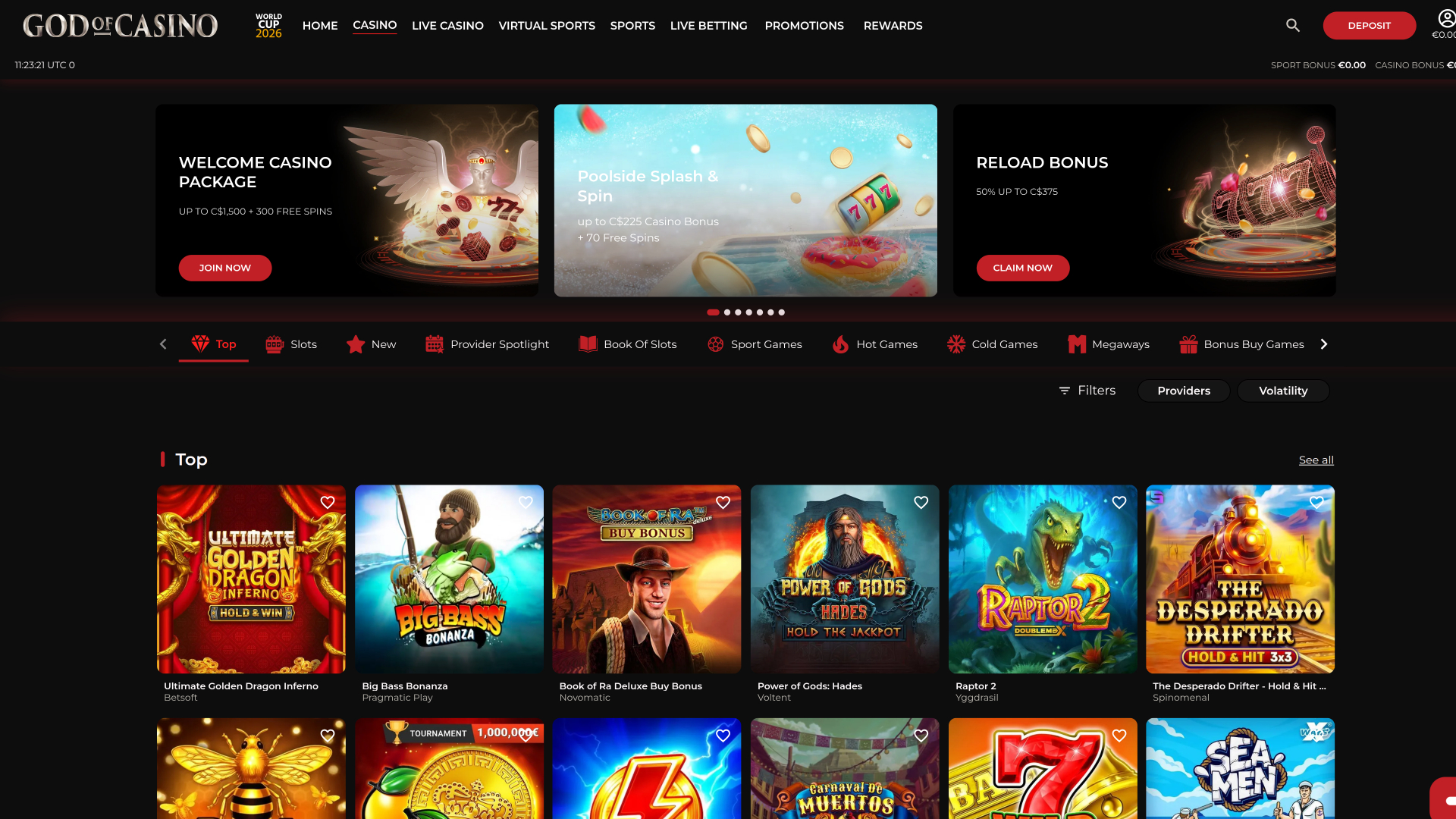 Jeux de casino sur ordinateur God Of Casino
