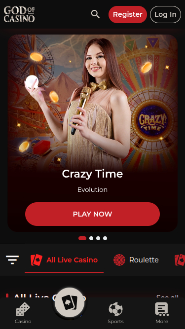 Live Dealers screenshot of God of Casino for Mobile