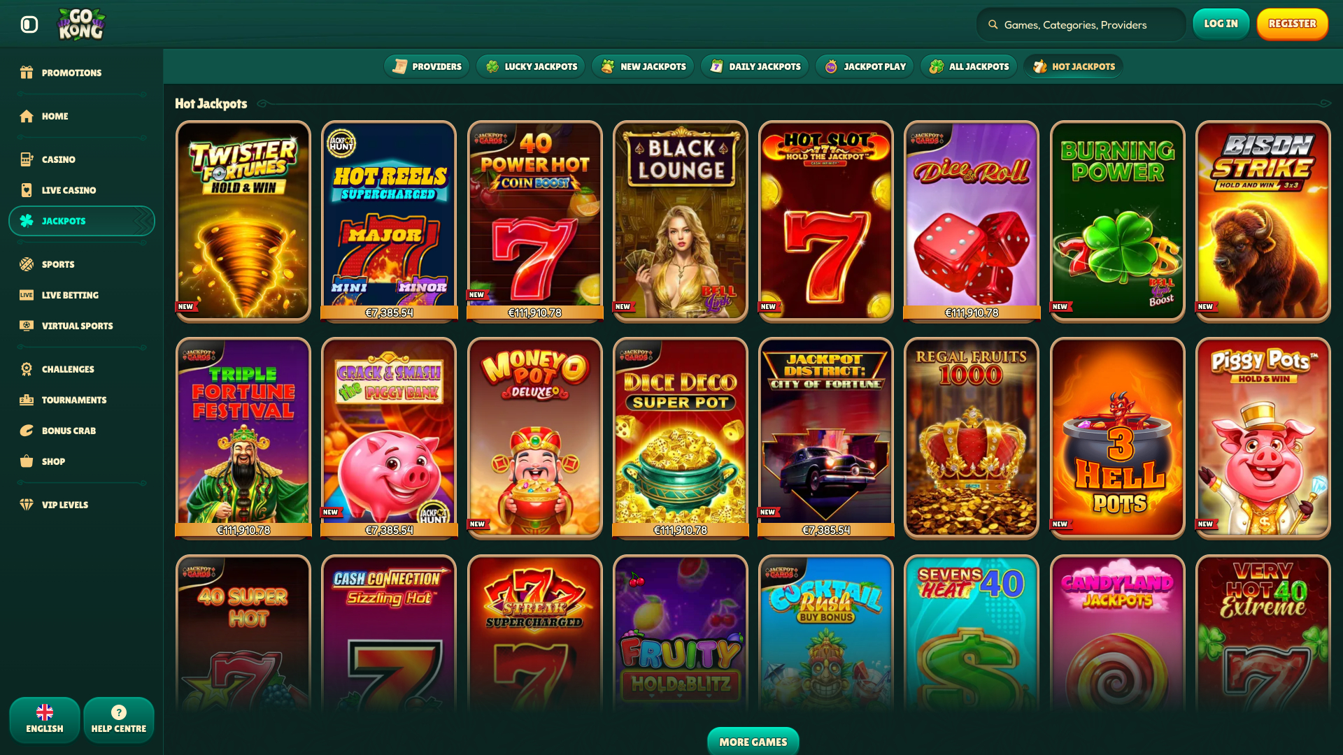 GoKong Casino Джекпот для ПК