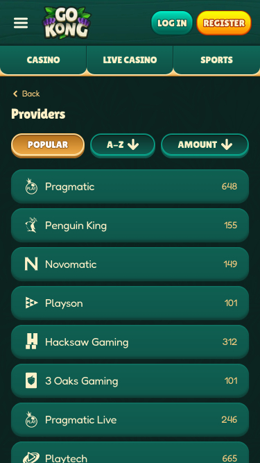 GoKong Casino — разработчики мобильных игр для казино.