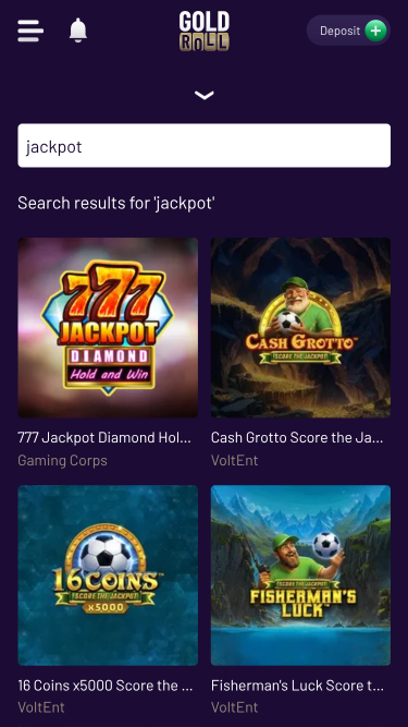 Gold Roll mobile Jackpot