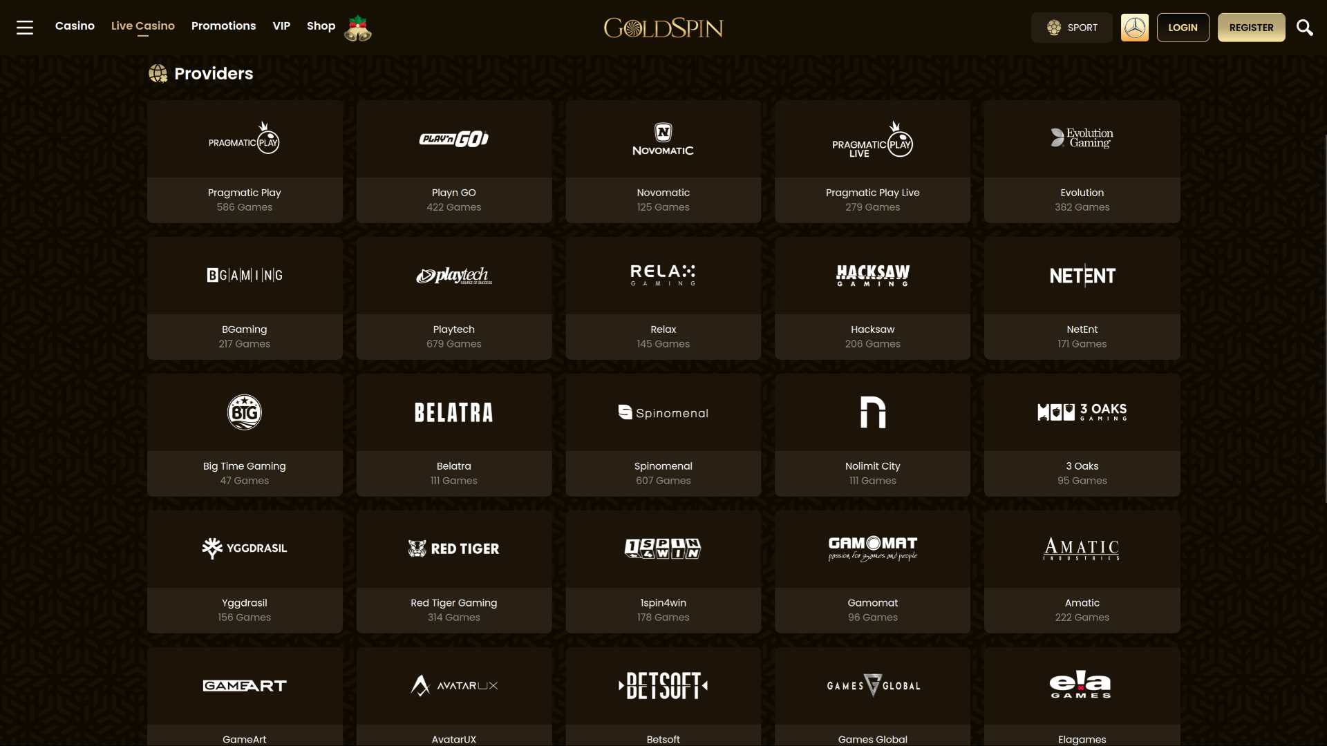 GoldSpin Casino Desktop Game Developers