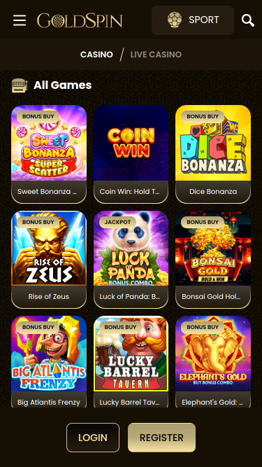 GoldSpin Casino Mobile Games