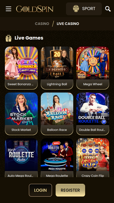 GoldSpin Casino Mobile Live Dealer
