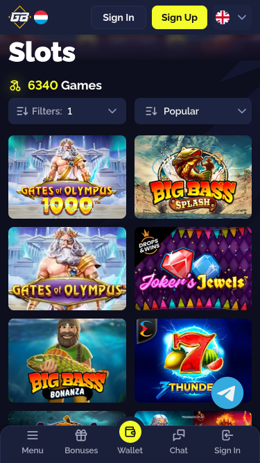 Goldbet.io Casino Mobile Games