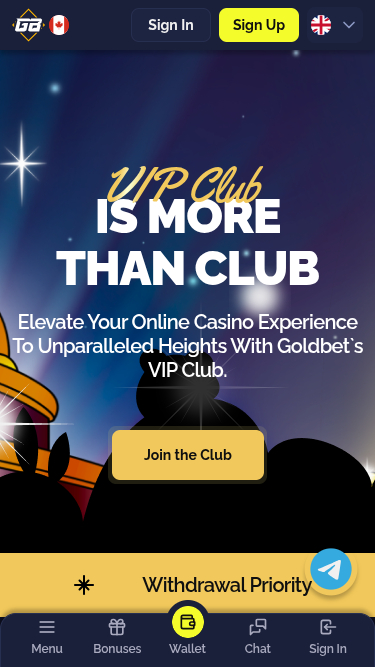 Goldbet.io Casino Mobile VIP Program