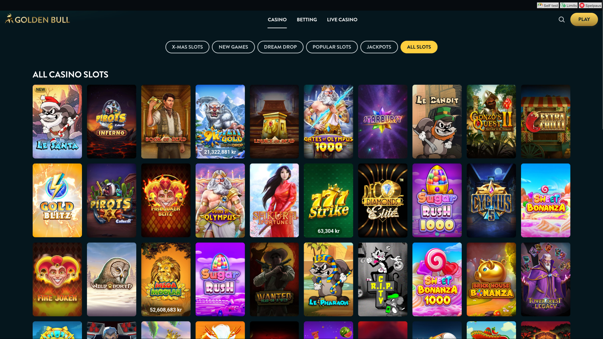 Jeux de casino Golden Bull sur ordinateur