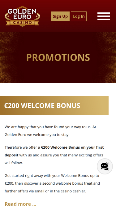Promotions mobiles du Golden Euro Casino