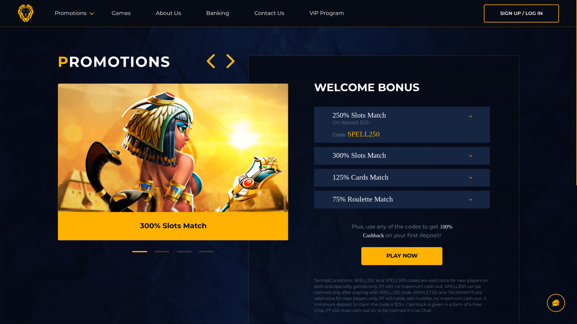 Promotions sur ordinateur du casino Golden Lion