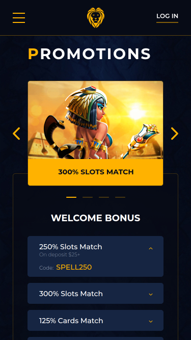 Promotions mobiles du casino Golden Lion