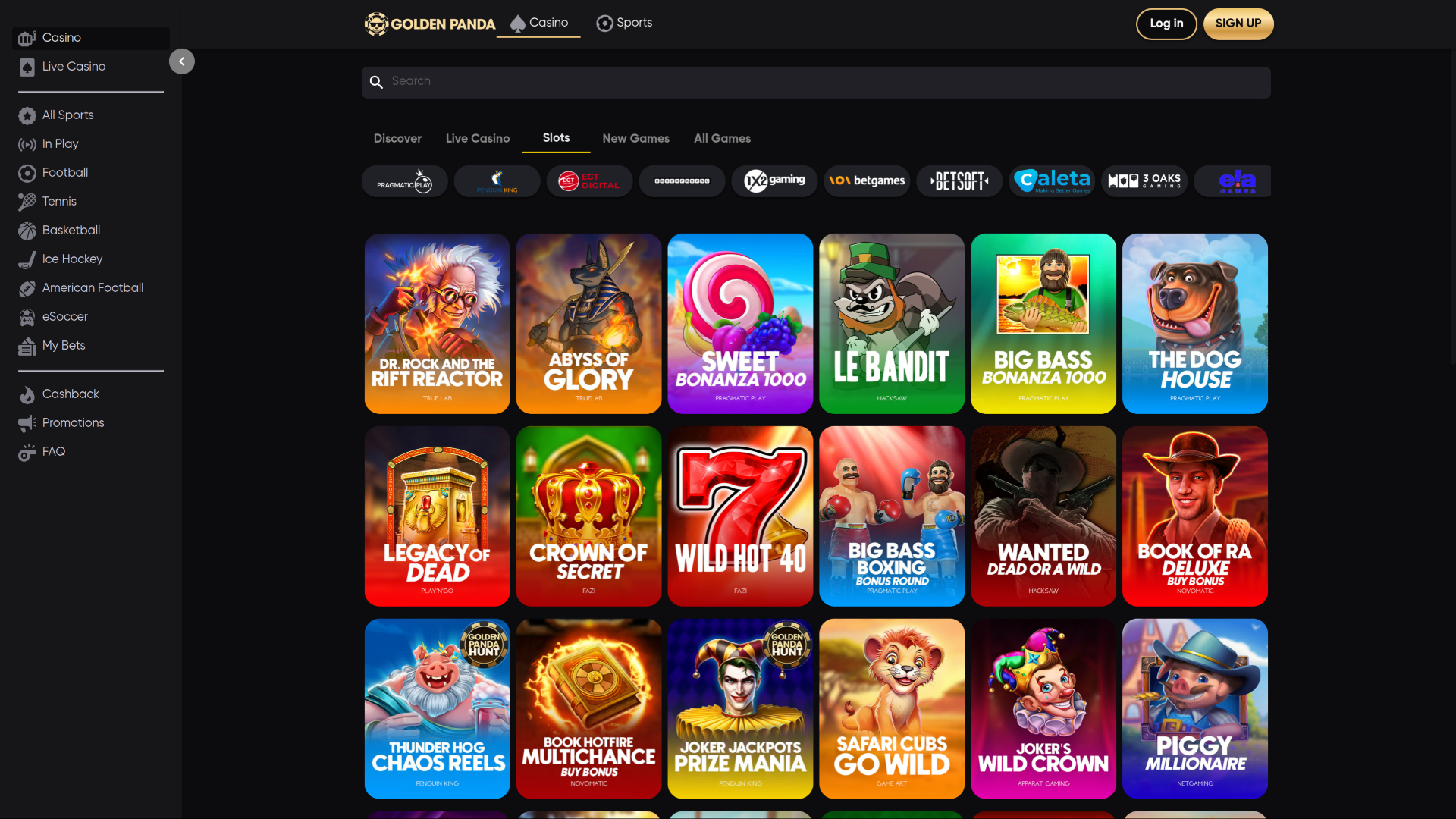 Golden Panda Casino Desktop Games