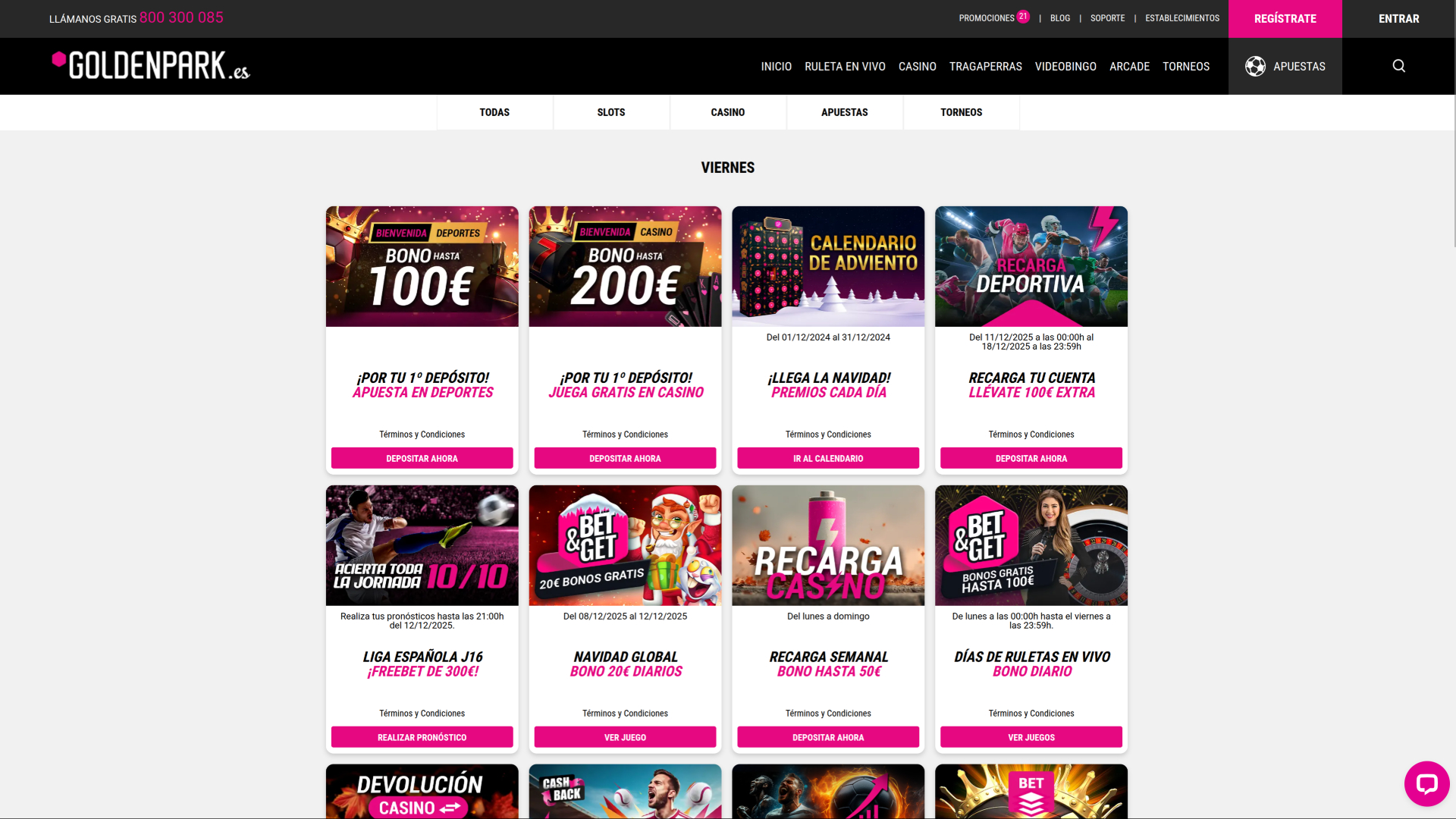 Promozioni desktop GoldenPark