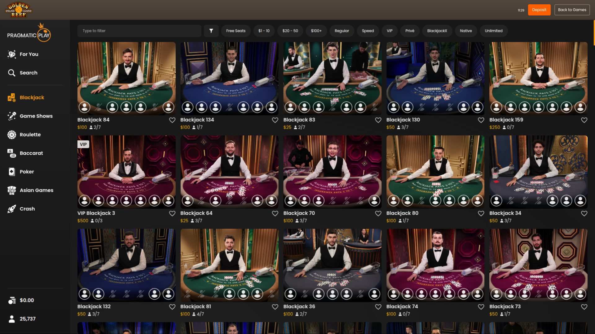 Casino Golden Reef con crupier en vivo de escritorio