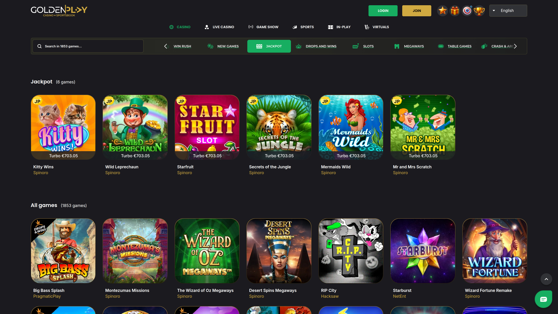 GoldenPlay Casino Jackpot
