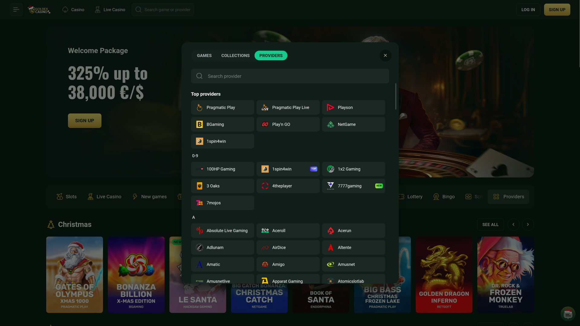 Développeurs du jeu de casino Goldex pour ordinateur