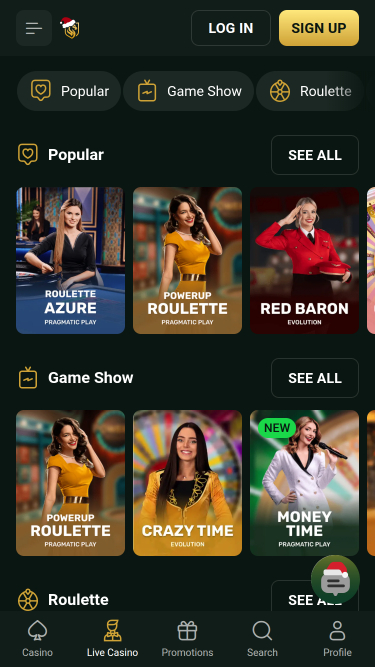 Casino mobile Goldex avec croupier en direct