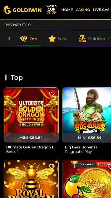 Giochi per dispositivi mobili di GoldiWin Casino