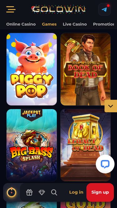 GoldWin Casino Mobile Games