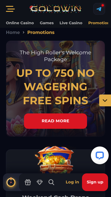 GoldWin Casino Mobile Promotions