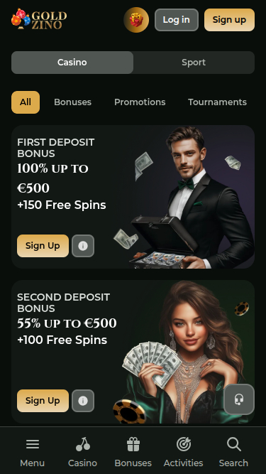 Goldzino Casino Promotions Mobile