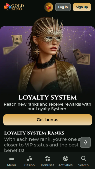 Casino Goldzino VIP Mobile