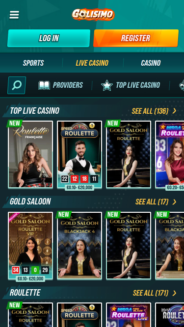 Мобильное приложение Golisima Casino с живыми дилерами