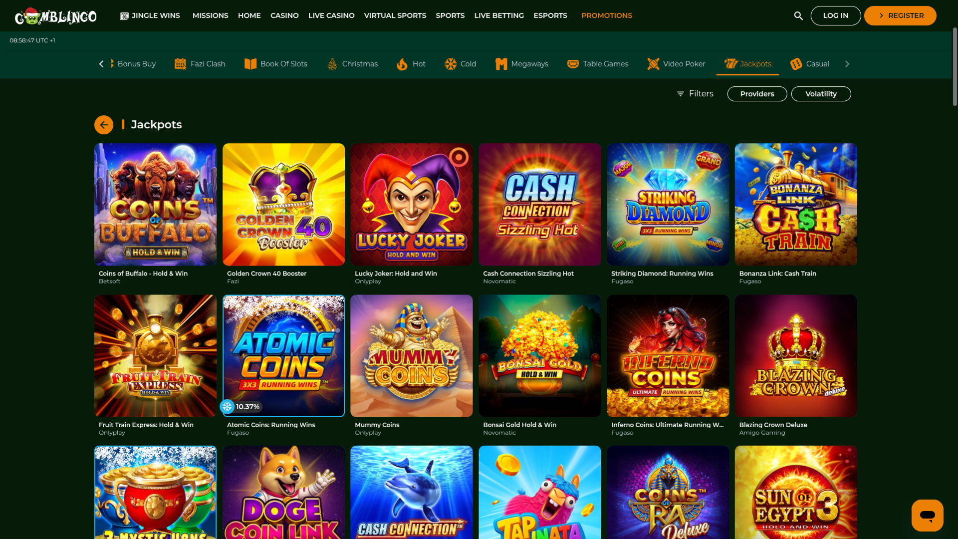 Jackpot desktop del casinò Gomblingo
