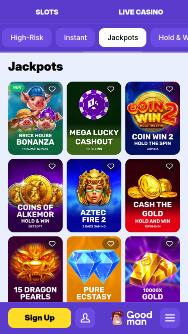 Jackpot mobile du casino Goodman