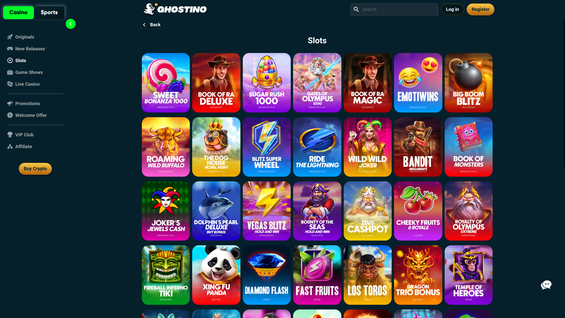 Ghostino Casino Games Desktop