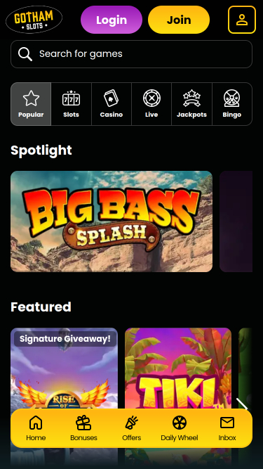 Jeux mobiles de casino Gotham Slots