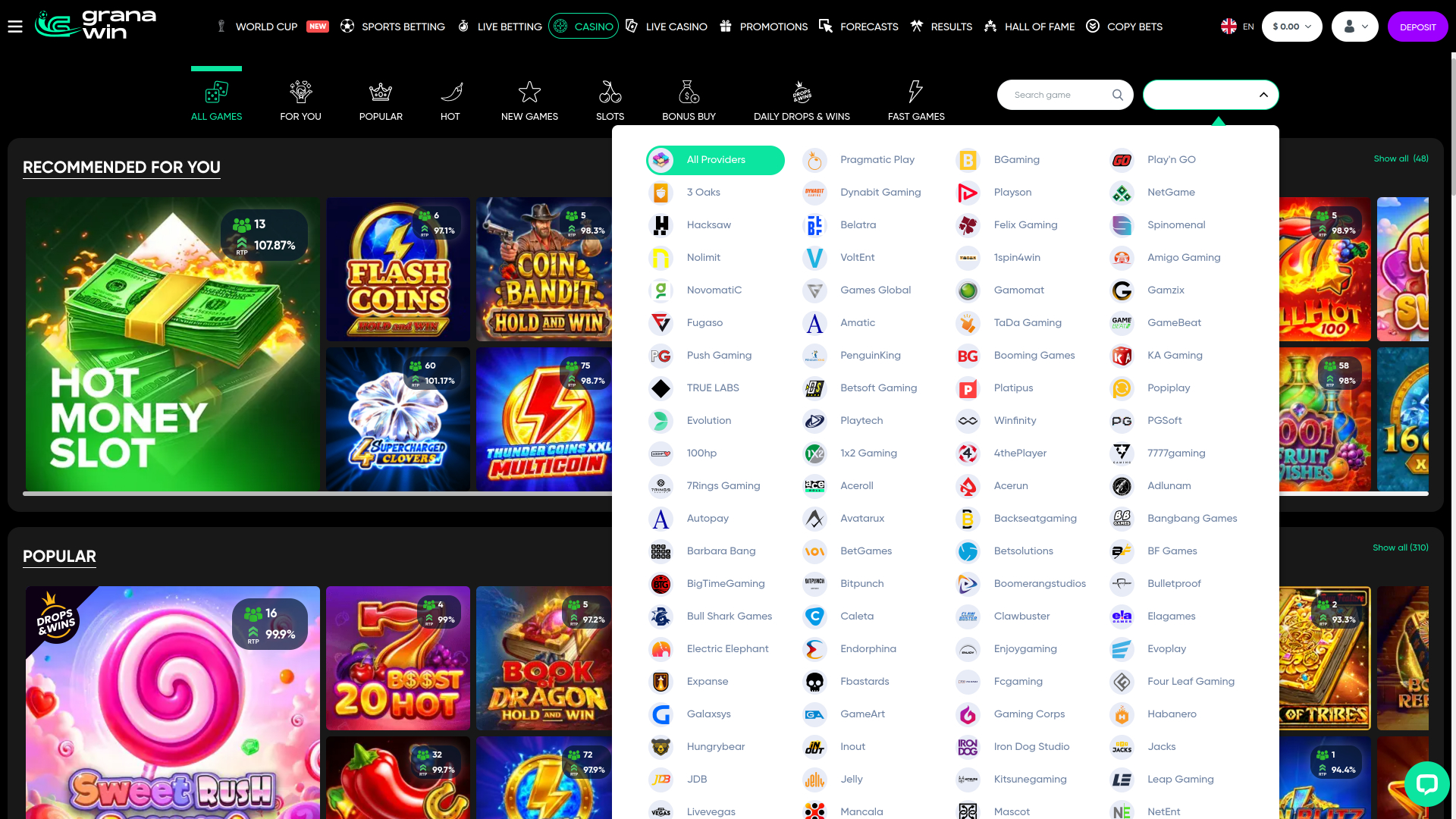 Разработчики игр казино GranaWin настольная версия
