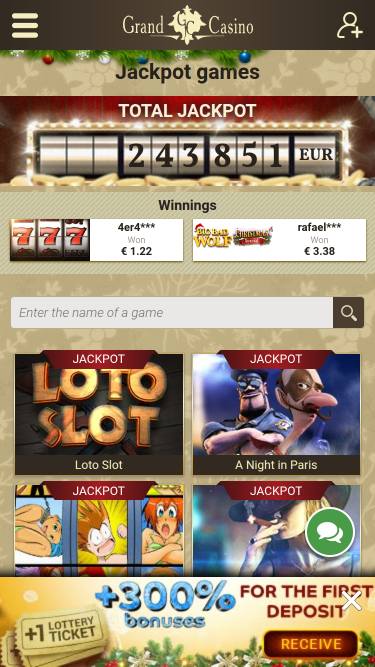 Jackpot mobile du Grand Casino