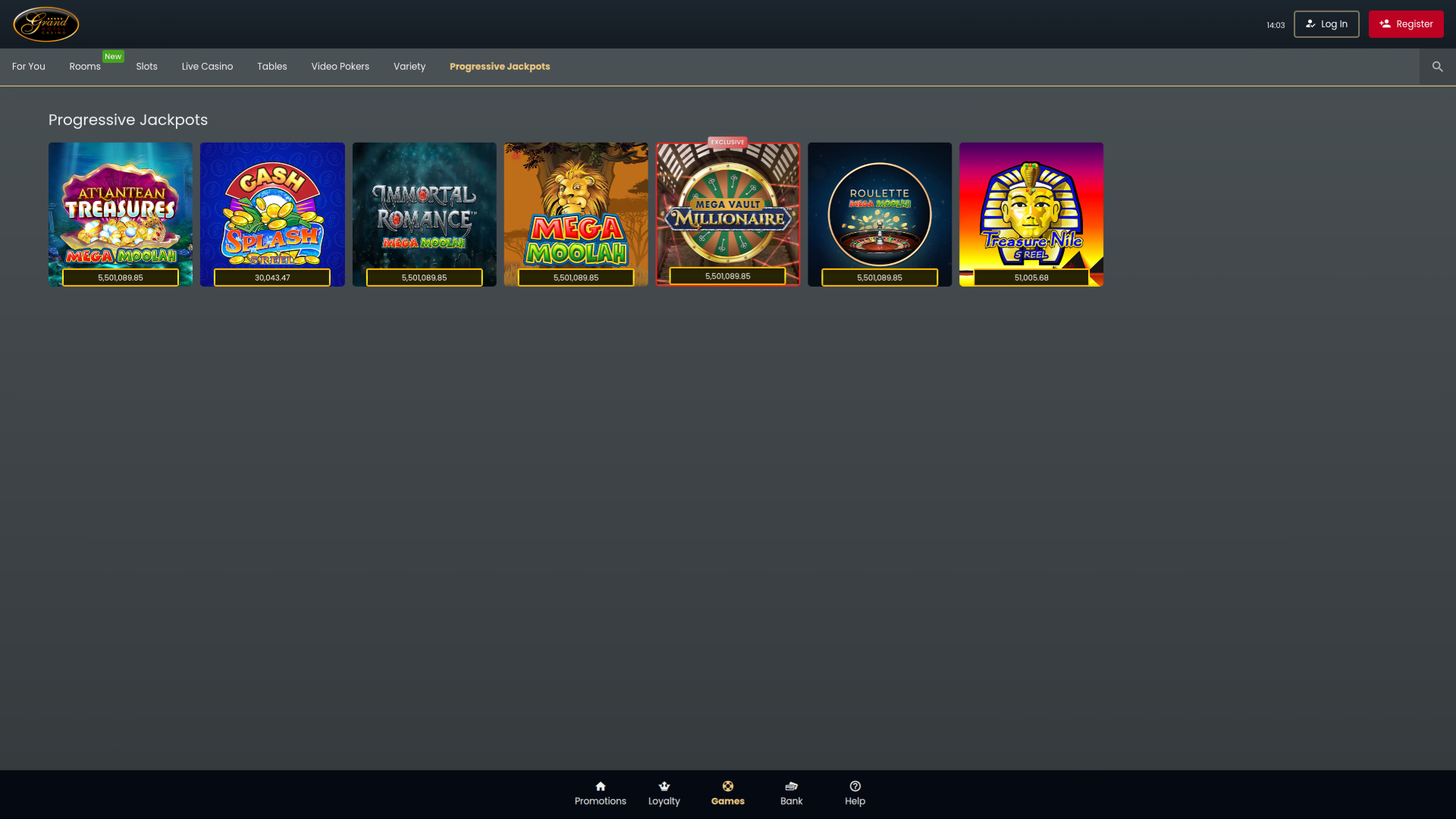 Jackpot de bureau du Grand Hotel Casino