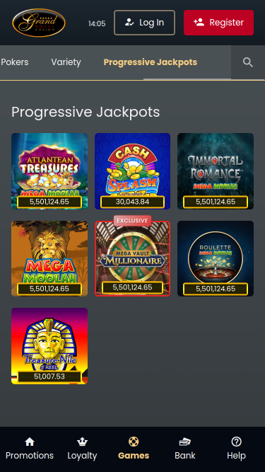 Jackpot mobile du Grand Hotel Casino