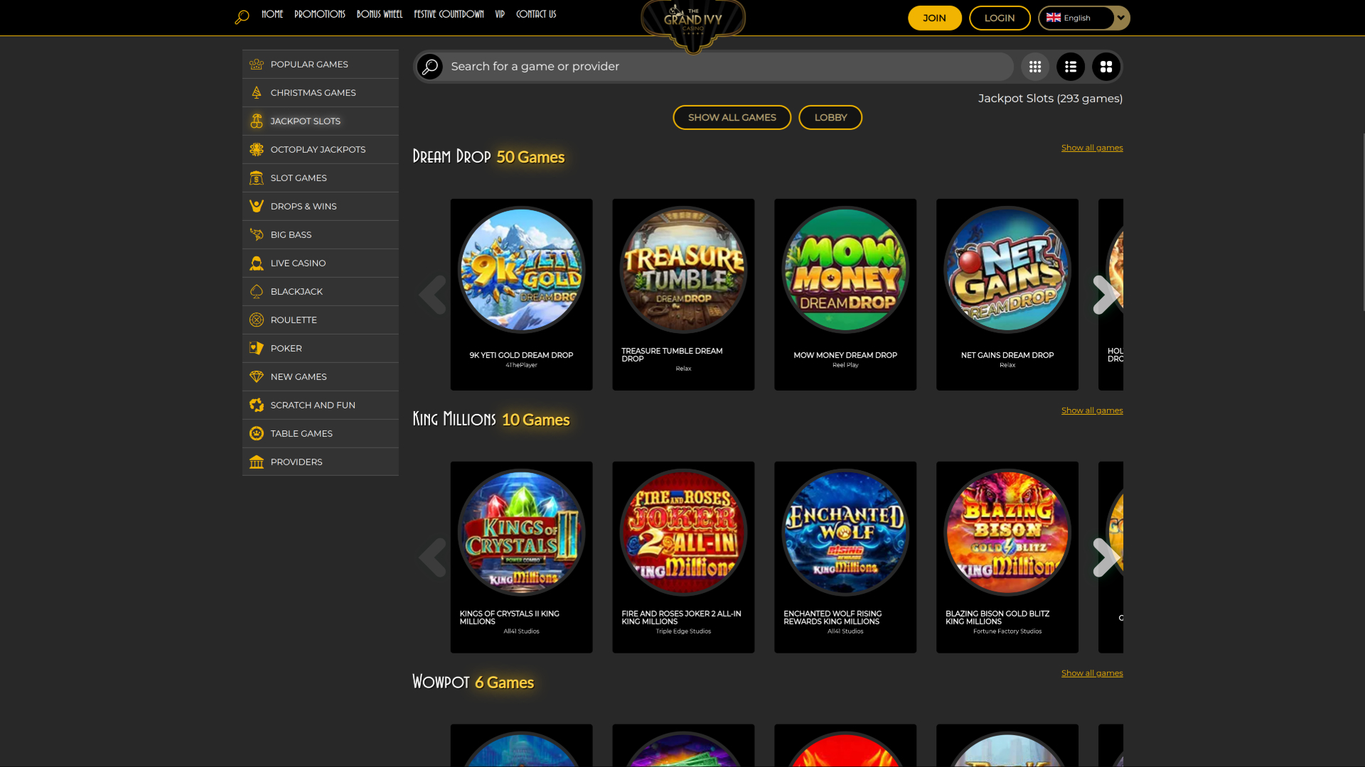 Grand Ivy Casino Desktop Jackpot