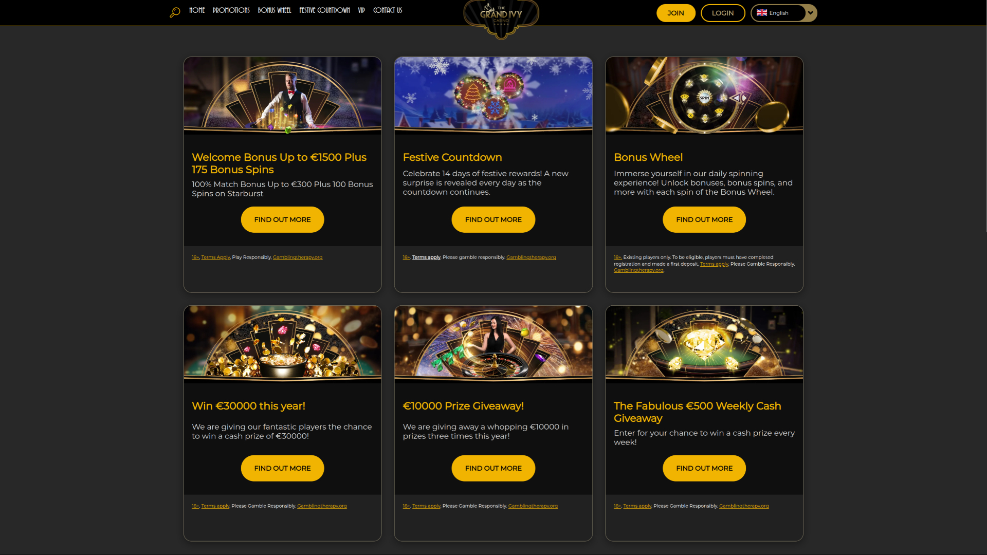 Grand Ivy Casino Desktop Promotions