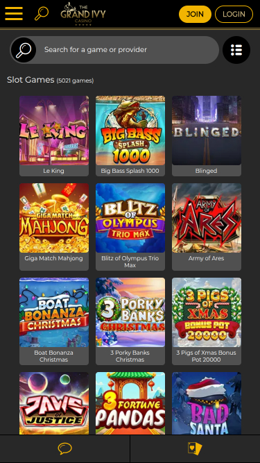 Grand Ivy Casino Mobile Games