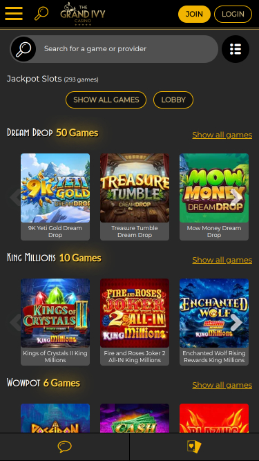 Grand Ivy Casino Mobile Jackpot